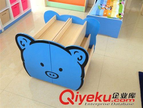 楓木紋收納柜系列 【廠家直銷】幼兒園書柜 豬兜兜造型書架 烤漆收納柜 一款三用原始圖片2