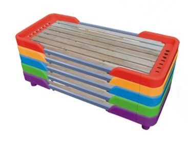 兒童床 新款幼兒園專用床 兒童床 幼兒塑料床 木板床 高扶手塑料木板床原始圖片2