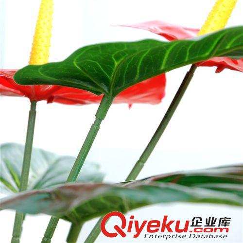 落地盆景 廠家銷售仿真植物5頭紅掌小盆景家居商場廣場落地盆景裝飾送花盆原始圖片2