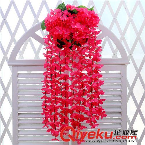 壁掛系類 仿真玫瑰花藤壁掛吊蘭花吊籃花客廳陽臺家居裝飾花tj直銷