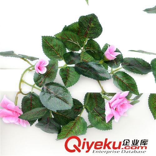 花條果條 仿真絹布彩印玫瑰花串家居裝飾墻體壁掛藤條廠家直銷原始圖片2