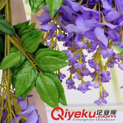 裝飾用花 仿真花仿真紫藤花彩印仿真花藤批發(fā)豆花串婚禮慶典商場家居裝飾原始圖片2