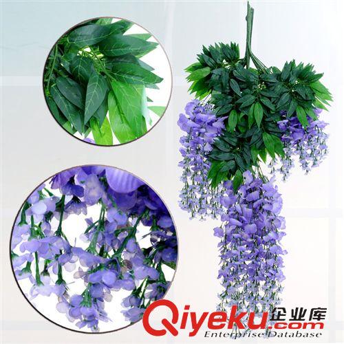 裝飾用花 廠家直銷仿真花家居商場婚禮慶典裝飾仿真紫藤花藤豆花枝原始圖片3