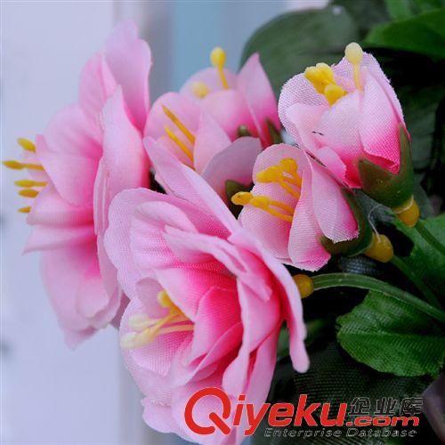 桌擺系列 廠家批發假花仿真花小盆景房產景觀工程項目人造玫瑰杜鵑花盆栽原始圖片3