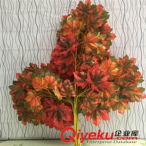 仿真樹枝 仿真酒紅色楓葉特大三叉楓葉廠家批發(fā)，仿真樹葉仿真樹枝專業(yè)原始圖片2