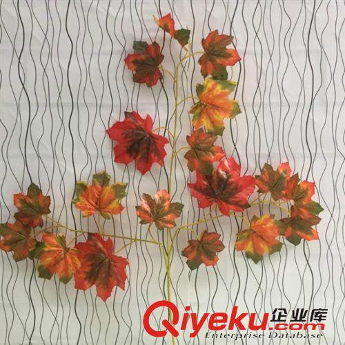 仿真樹枝 仿真酒紅色楓葉特大三叉楓葉廠家批發(fā)，仿真樹葉仿真樹枝專業(yè)原始圖片3