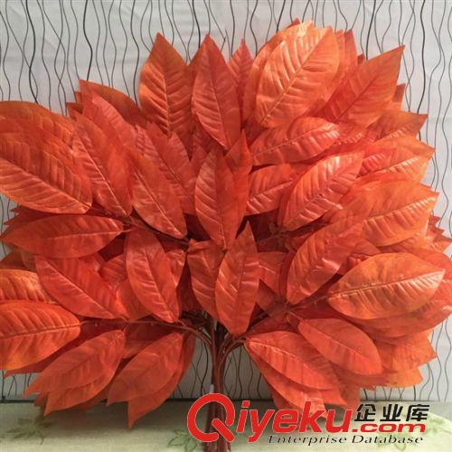 仿真樹枝 仿真紅色綠植，仿真芒果樹葉。紅色葉子裝飾道具，仿真樹葉批發(fā)原始圖片2