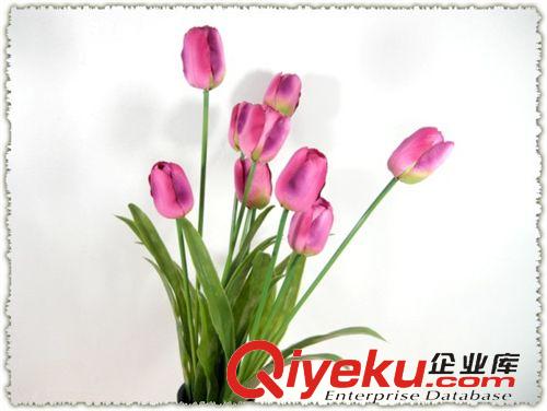 配件輔材 仿真郁金香批發(fā) 3頭 假花 裝飾花 仿真花郁金香原始圖片2