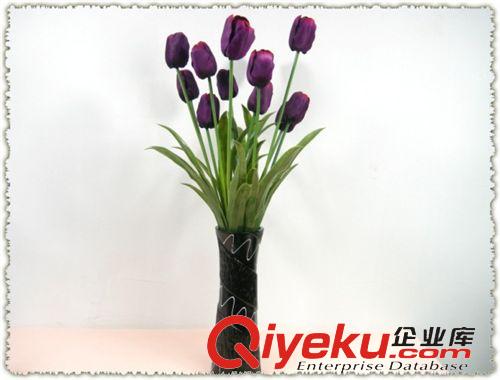 配件輔材 仿真郁金香批發(fā) 3頭 假花 裝飾花 仿真花郁金香原始圖片3