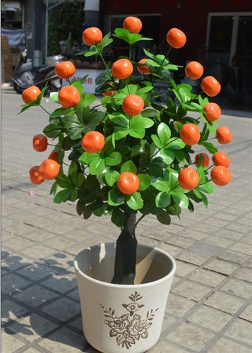 鎮(zhèn)店之寶 【熱銷】仿真發(fā)財(cái)樹 假樹 仿真水果 仿真植物客廳落地仿真金桔樹