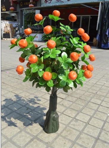 鎮(zhèn)店之寶 【熱銷】仿真發(fā)財(cái)樹 假樹 仿真水果 仿真植物客廳落地仿真金桔樹