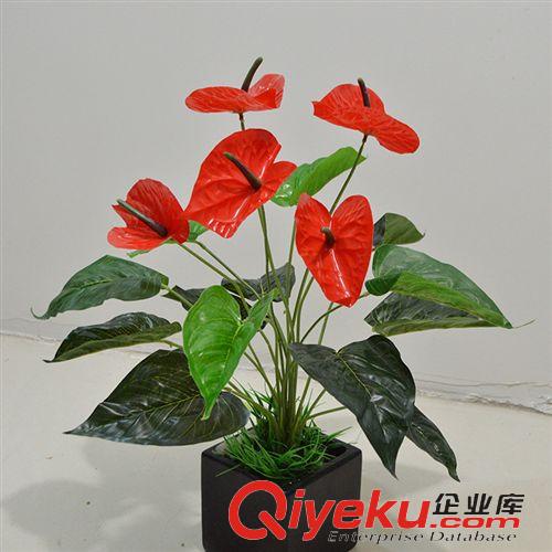 鎮店之寶 批發仿真花PU過膠50厘米手感仿真小紅掌 假花仿真花盆景 仿真盆栽