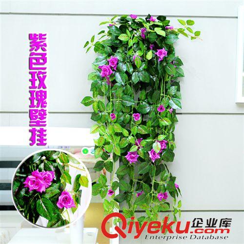仿真壁掛，花掛 仿真玫瑰花藤壁掛吊蘭花吊籃花客廳陽臺家居裝飾花tj直銷原始圖片2
