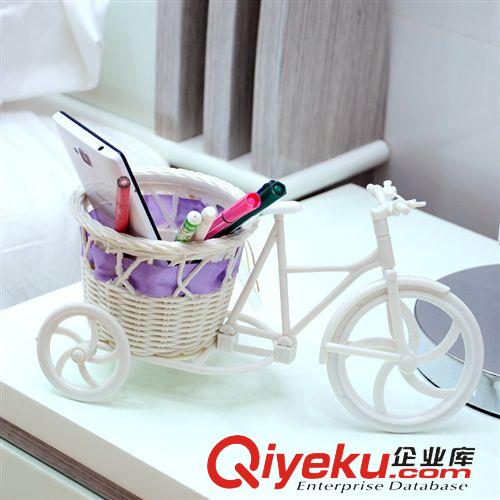 仿真盆景 注塑小車子塑料量大優惠家居飾品家居花用廠家直銷儲物簍三輪車