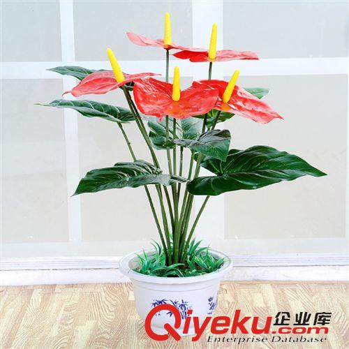 仿真盆景 廠家銷售仿真植物5頭紅掌小盆景家居商場廣場落地盆景裝飾送花盆