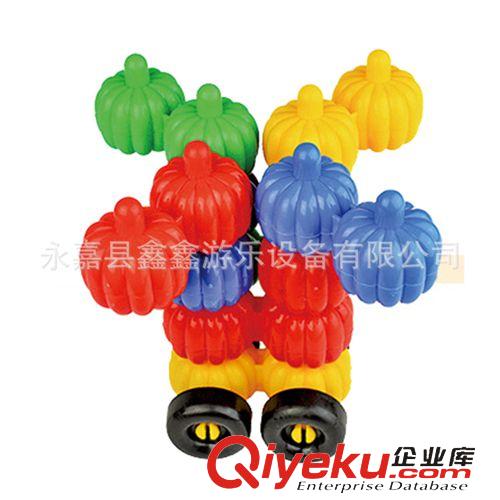 塑料積木 七彩南瓜積木 兒童DIY益智塑料積木 桌面早教拼裝玩具原始圖片2