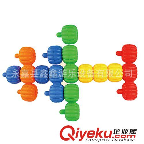 塑料積木 七彩南瓜積木 兒童DIY益智塑料積木 桌面早教拼裝玩具原始圖片3