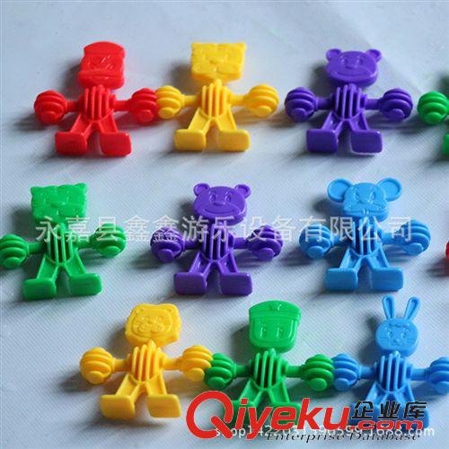 塑料積木 早教益智兒童玩具 塑料積木 拼插拼裝積木 3D小人積木原始圖片3