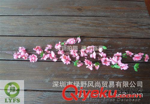 小草、小花 批發(fā)仿真桃花枝 仿真植物 桃花裝飾 絹花 支持小額批發(fā)多色G057