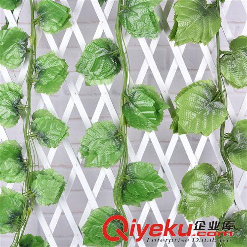 營(yíng)業(yè)場(chǎng)所裝飾類 廠家直銷仿真植物常青藤條家裝飾纏繞藤蔓不掉葉仿真葡萄葉綠藤條原始圖片2