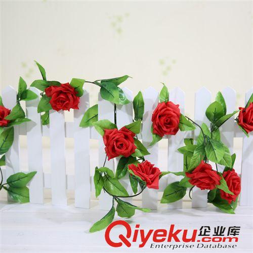 花藤|壁掛 9頭仿真玫瑰花藤仿真植物婚禮布置家居裝飾品塑料藤條假花批發