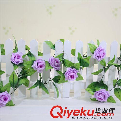 花藤|壁掛 9頭仿真玫瑰花藤仿真植物婚禮布置家居裝飾品塑料藤條假花批發