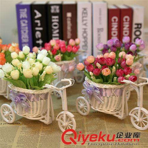 盆景套裝 假花跳蘭菊小車套裝絹花套裝拍照道具客廳裝飾tj兩套包郵批發(fā)原始圖片2