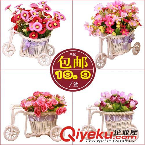 盆景套裝 假花跳蘭菊小車套裝絹花套裝拍照道具客廳裝飾tj兩套包郵批發(fā)原始圖片3