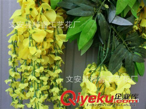 豆花（紫罗兰） 仿真花藤塑料绢花藤条花艺假花仿真紫藤花长豆花婚庆装饰花批发