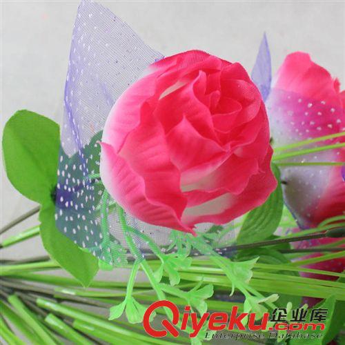 清明花現(xiàn)貨區(qū) 新品24頭絲網(wǎng)花包芯玫瑰大把花 仿真花廠家直銷便宜絹花小額批發(fā)原始圖片3