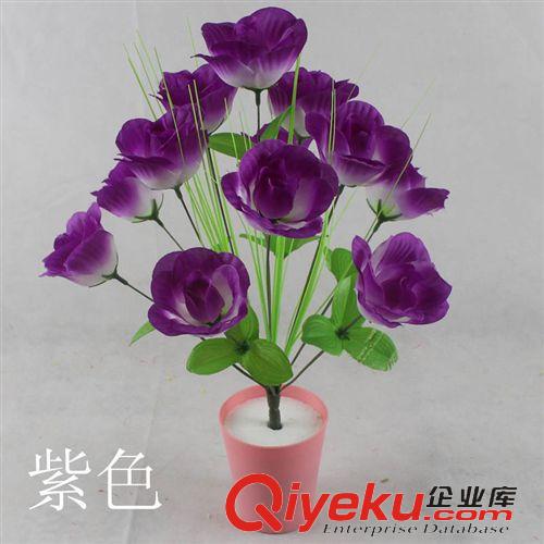 清明花現(xiàn)貨區(qū) 12頭條紋玫瑰 外貿(mào)原單便宜玫瑰月季絹花 擺放插花藝 廠家直銷(xiāo)花