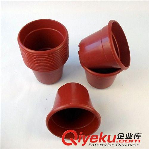 用途分類 12cm創(chuàng)意加蓋便宜花盆 廠家直銷塑料花器 紅色清明花盆混批直銷原始圖片2