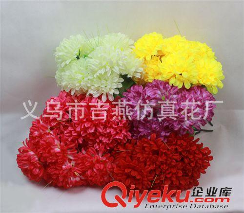 用途分類 新款13cm清明人造菊花批發(fā) 義烏吉燕仿真花廠12頭祭祀絹布tj花原始圖片2