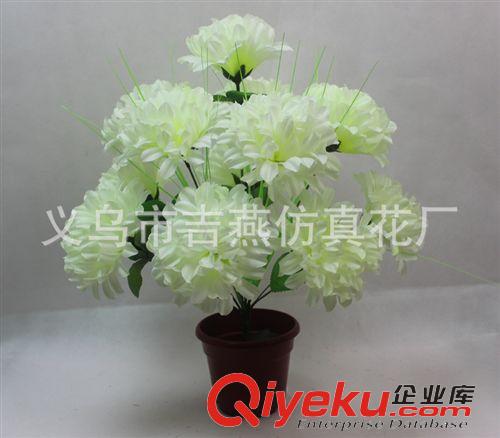 用途分類 新款13cm清明人造菊花批發(fā) 義烏吉燕仿真花廠12頭祭祀絹布tj花原始圖片3
