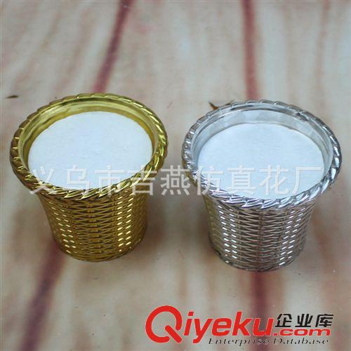 花盆 花盆 包裝 11.5cm土豪金花盆 金銀花盆 gd加泡沫填充物花器 外貿(mào)圣誕花盆原始圖片2