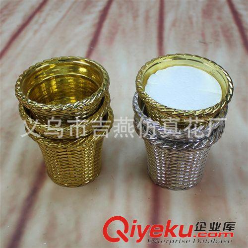 花盆 花盆 包裝 11.5cm土豪金花盆 金銀花盆 gd加泡沫填充物花器 外貿(mào)圣誕花盆原始圖片3