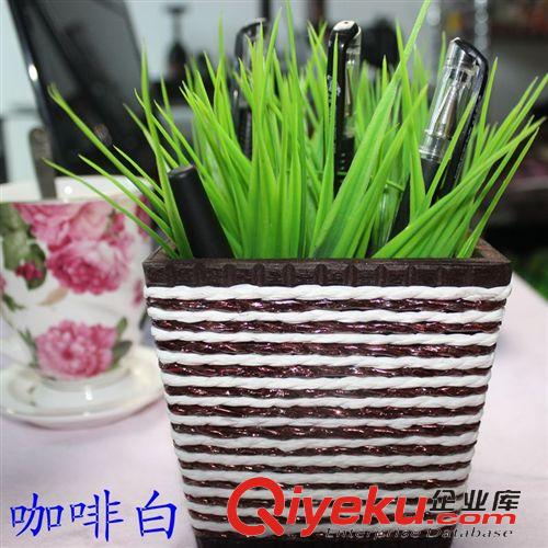 套裝 成品 木質(zhì)筆筒 新品上市經(jīng)典創(chuàng)意電腦桌老板桌擺件 多功能gd藤藝園花原始圖片3