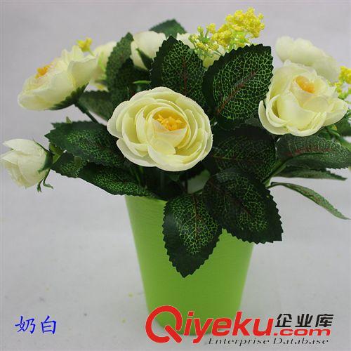 套裝 成品 迷你茶花盆景 仿真花批發(fā)套裝廠家直銷(xiāo) 2013新款茶玫講臺(tái)花藝tj原始圖片3