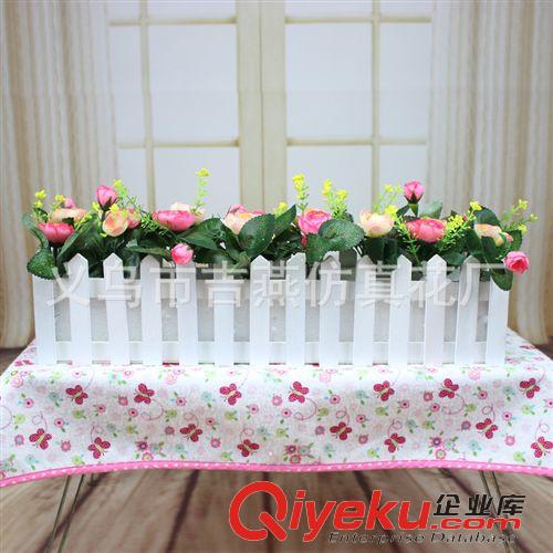 套裝 成品 16cm柵欄茶包套裝 吉燕仿真花廠絹花成品混批 居家陽臺擺放花藝