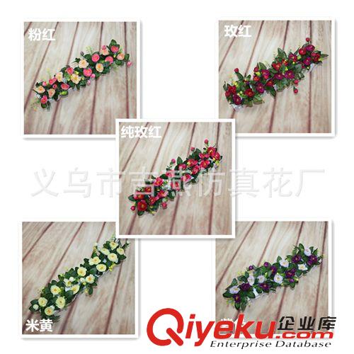 套裝 成品 50cm柵欄茶花套裝 創(chuàng)意家居裝飾擺放花藝 新款人造茶玫絹花混批原始圖片3