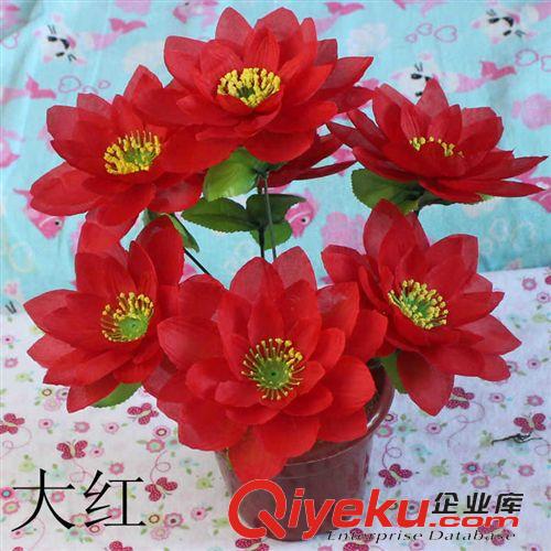 混批專區(qū) 便宜7頭大荷花絹花批發(fā) 廠家現(xiàn)貨供應(yīng)仿真小荷花 清明祭祀花tj原始圖片3