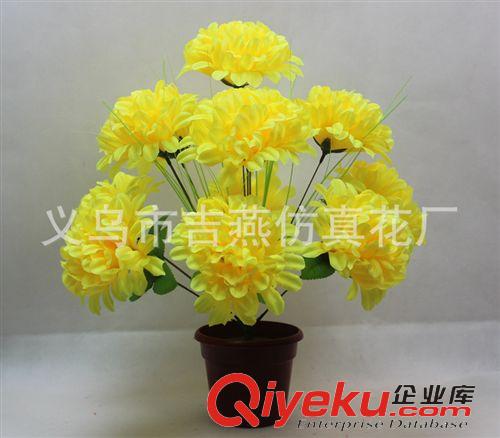 混批專區(qū) 新款13cm清明人造菊花批發(fā) 義烏吉燕仿真花廠12頭祭祀絹布tj花