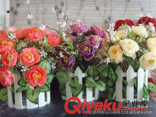 仿真花，插花系列 爆款熱銷仿真花 仿真盆花 藝術(shù)插花 高檔仿真花插花 家居花藝原始圖片3