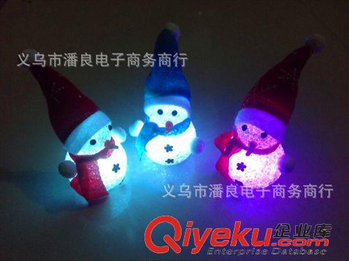 USB燈 義烏戴帽子圍巾水晶雪人七彩小夜燈七彩雪人燈圣誕節(jié)創(chuàng)意玩具批發(fā)原始圖片3