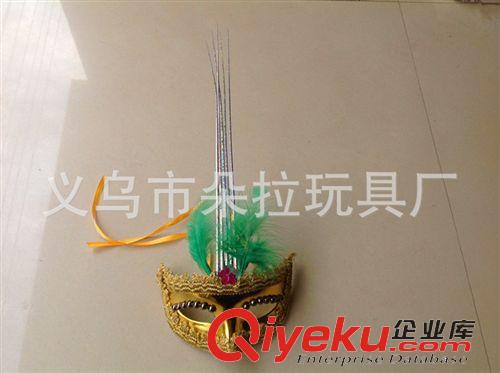 面具 萬圣節(jié)光絨毛面具 金粉公主LEG面具 可愛羽毛面具 化妝舞會面具原始圖片3