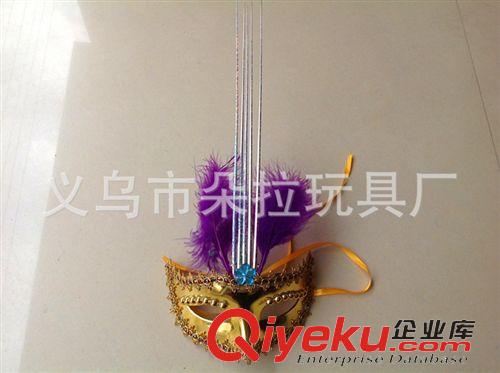 面具 萬圣節(jié)光絨毛面具 金粉公主LEG面具 可愛羽毛面具 化妝舞會面具原始圖片3
