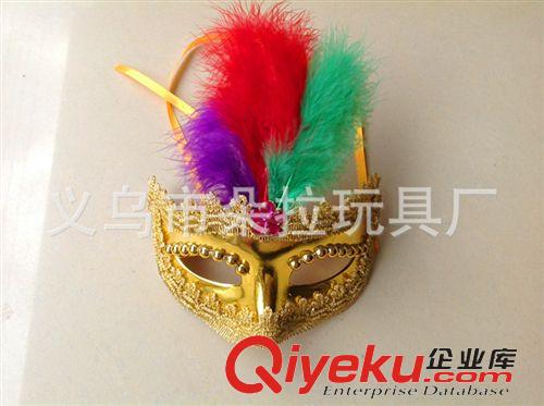 面具 萬圣節(jié)光絨毛面具 金粉公主LEG面具 可愛羽毛面具 化妝舞會(huì)面具原始圖片2