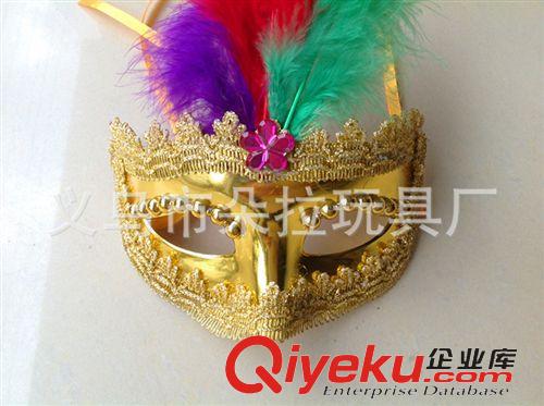 面具 萬圣節(jié)光絨毛面具 金粉公主LEG面具 可愛羽毛面具 化妝舞會(huì)面具原始圖片3