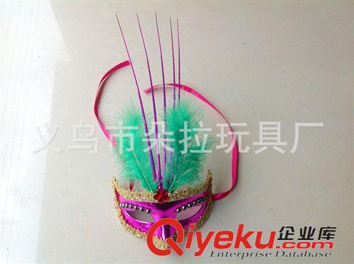面具 萬圣節(jié)光絨毛面具 金粉公主LEG面具 可愛羽毛面具 化妝舞會面具原始圖片2