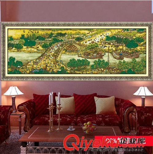 布藝工藝品 廠家批發{zx1}款客廳品牌精準印花蒙娜麗莎十字繡清明上河圖卡通版